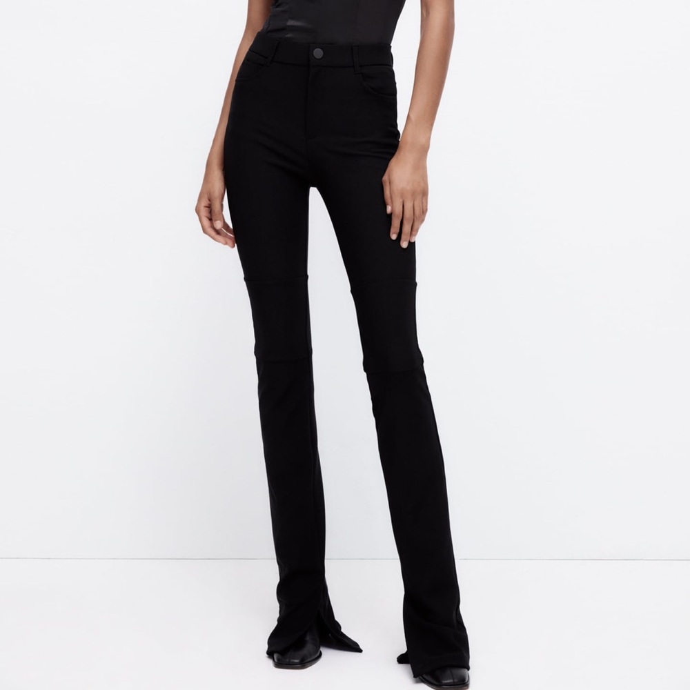 NWT Zara Slit Hem Stretchy Leggings